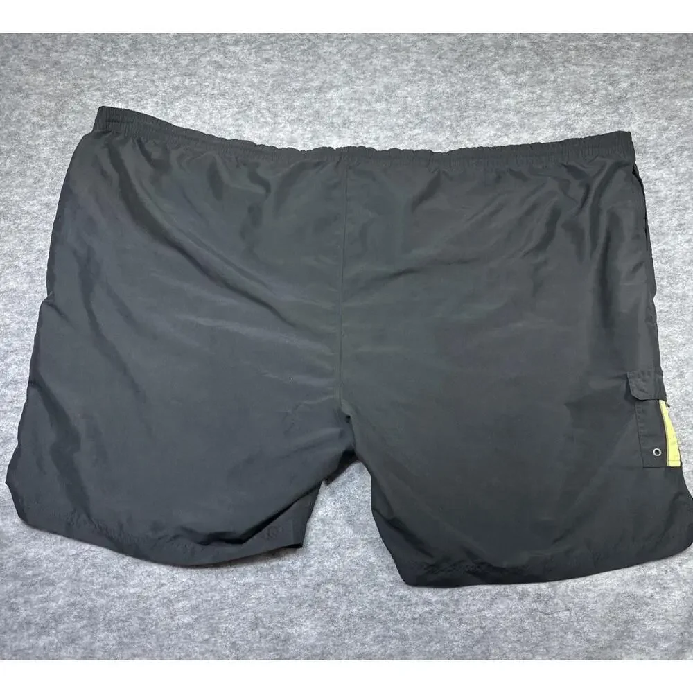 Eddie Bauer Eddie-D‎ Swim Trunks Men's 7XB Black Yellow Big Tall Board Shorts - Picture 5 of 9